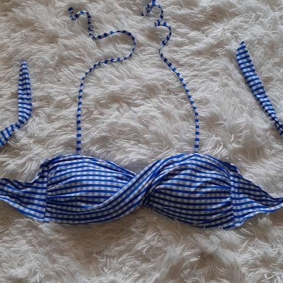 Winki White & Blue Checkered Bikini Top - Picture 2 of 8